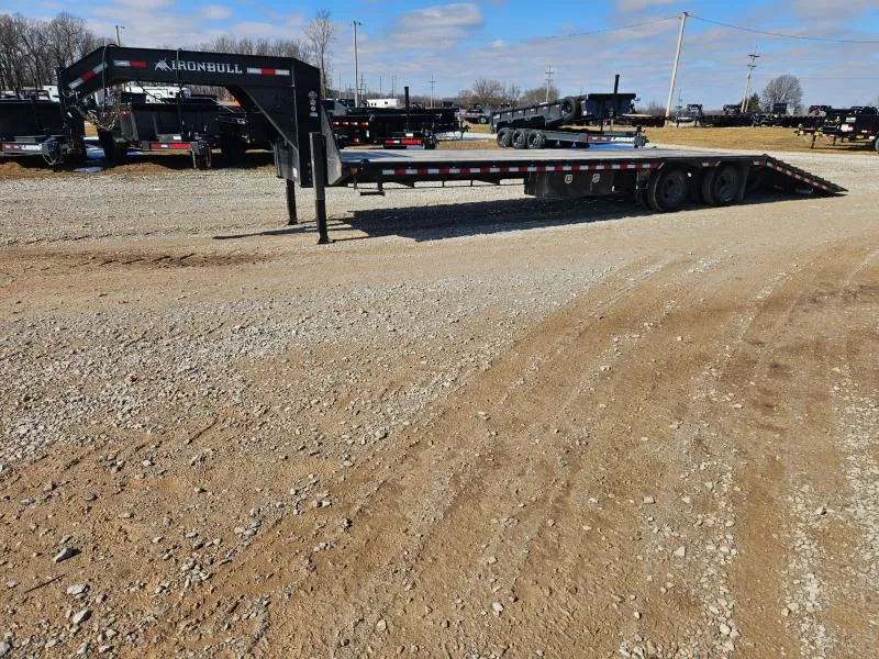 2026 Iron Bull 102x34 TANDEM LO-PRO GOOSENECK W/10K AXLES 9FT HYDROTAIL CLETED & HYDROJACKS