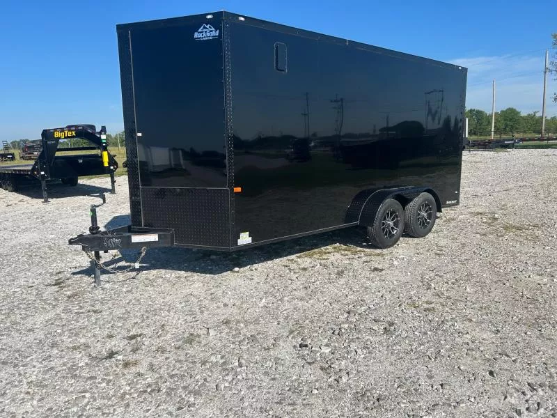 2026 Rock Solid 7x16 Tandem 7K Cargo w/ Ramp Door, 7' Interior Height, & .080 Polycore Sheeting