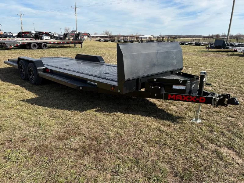 2026 MAXX-D 83x24 Tandem 10K Steel Floor Car Hauler W/ Rock Shield, In Floor Lights, & E-Track