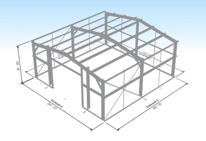 24' x 24' x 10" Value+ Galvanized Steel Frame Metal Building SE Texas