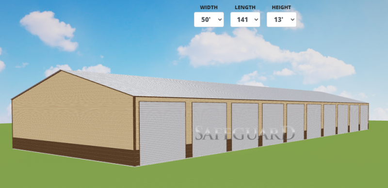 50'x140'x13' Boat / RV Self Storage Unit Metal Building 50'x140'x13' Boat / RV Self Storage Unit Metal Building