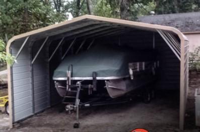 14' x 20' x 7' Three Sides Enclosed Regular Roof Boat Cover Carport U0rK8eqrychj