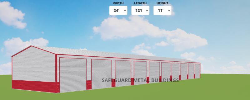 24' x 120' x 11' Ten Unit Self-Storage Metal Building 24' x 120' x 11' Ten Unit Self-Storage Metal Building
