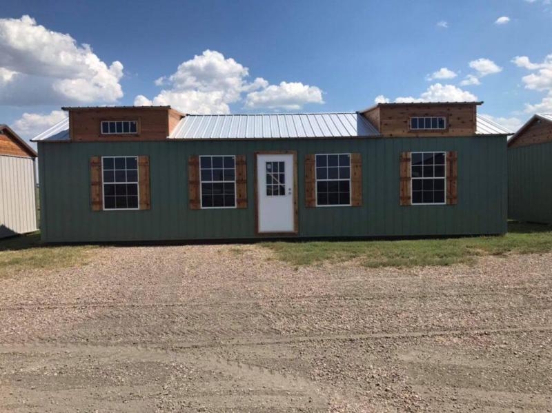 SOLD: 16 x 40 Double Dormer in Colony Green SOLD: 16 x 40 Double Dormer in Colony Green