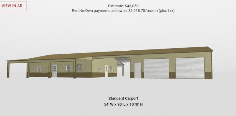 54' x 90' x 10'/8' Residential Barndo Shell Metal Building 54' x 90' x 10'/8' Residential Barndo Shell Metal Building