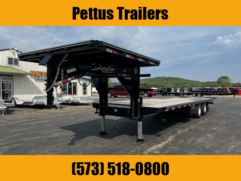 Delta Manufacturing 8X32 Gooseneck Equipment Trailer w/ Hydraulic Dovetail 