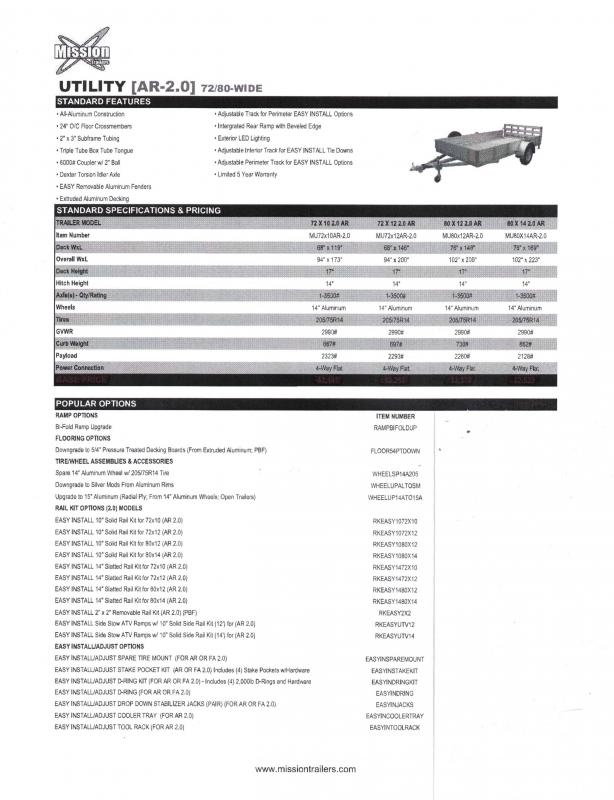 2022 Mission MU6.5X14AR2.0 Utility Trailer 2022 Mission MU6.5X14AR2.0 Utility Trailer