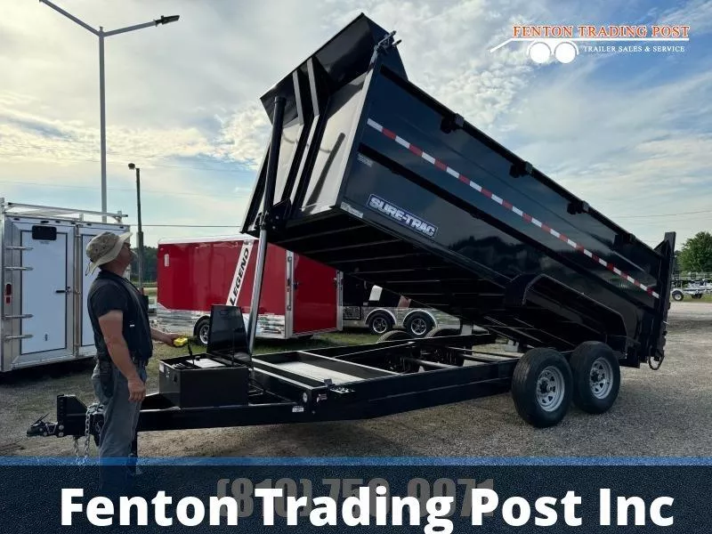 2025 Sure-Trac 7x16 14K Telescopic Dump 4' Sides-ST8216TLDD4-B-140