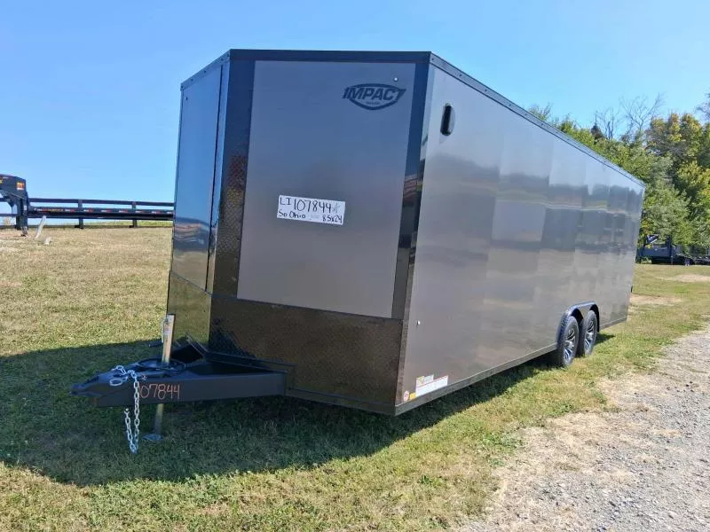 2026 Impact Trailers Quake 8.5'x24' - Flat Top  - V-Nose - Tandem Axle 9900# GVWR  Cargo / Enclosed Trailer 107844