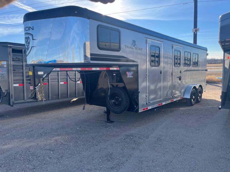 2024 Bison Trailers 7306 Trail Boss 3H Slant Horse Trailer Horse