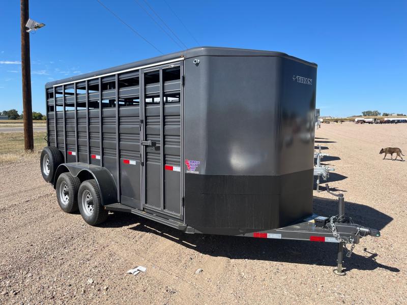 2022 Titan Trailers 6.8" x 16' Standard Stock Livestock Trailer Bunkhouse Trailer Sales