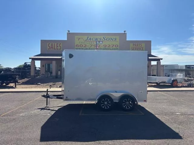 2025 Compass 12X6 Indigo DLX, 7K, 6" Extra Height, Silver, DD Cargo / Enclosed Trailer