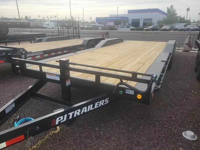 2025 PJ Trailers 22x102x6" Channel Tandem Axle 14K GVWR Super-Wide Equipment, Slide In Ramps Equipment Trailer
