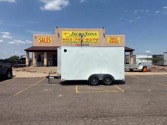 2026 Compass 14X7 Indigo DLX Flat Top V-Nose 7K, White,84" Height, RD Cargo / Enclosed Trailer