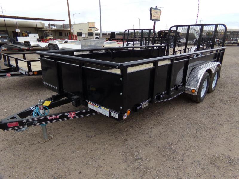 2019 Pj Trailers 16x77 Tandem High Solid Side Landscape Utilty