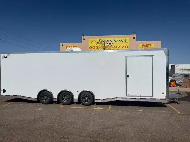 2026 ALCOM 30X8.5 NXT ALL ALUMINUM Car Hauler, Elite Escape Door, (3) 5K Torsion Axles, 15K GVWR, 9" Extra Height, AC/Heat, Aluminum Wheels, RD Cargo / Enclosed Trailer