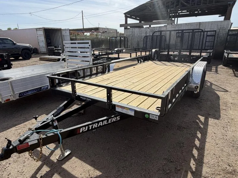 2026 PJ Trailers 16x83 Tandem Axle, 7K GVWR, Channel Utility, ATV Ramps (NO BRAKES) Other Trailer