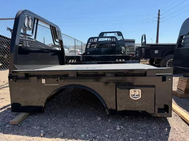 2025 Crownline (Hay Beds) Crownline SKS38 Skirted, Single-Wheel, MegaCab, Black Boxes (84″ x  84″-38″ CTA) Flat Decks