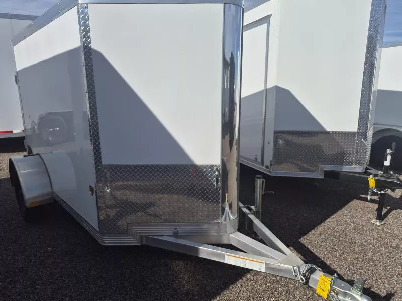 2025 ALCOM 08X5 ALL ALUMINUM Enclosed Cargo, 12" Xtnd Tongue, Upgraded 15" Aluminum Wheels, Stablizer Jacks, Upgraded Jack, White, DD Other Trailer