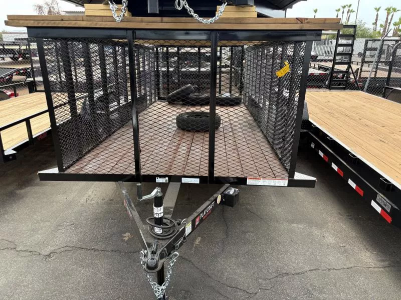 2026 Sun Country 16X83 SU Tandem Axle, 4' Raised and Expanded Sides, D-Rings, Ramp Gate, Wrap Tongue, Spare Mount, Steel Fenders, Black Equipment Trailer