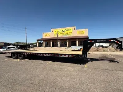 2026 Norstar 36x102 Gooseneck Low Pro Flat Deck, Slide Out Ramps, 22K GVWR Equipment Trailer