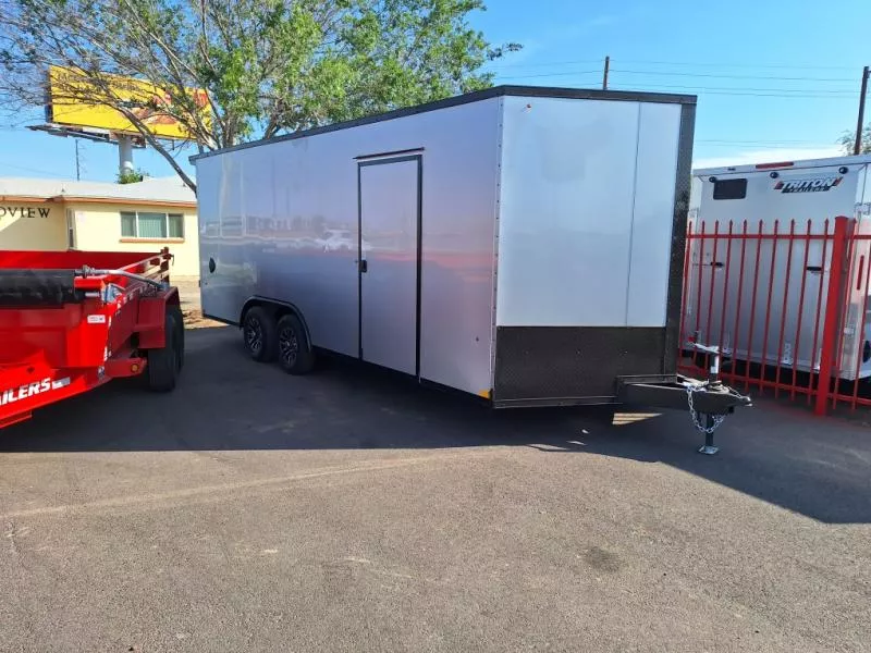 2025 Compass 20X8.5 Jasper SE V-Nose Car Hauler, 10K, Black Rubber Flooring, White Vinyl Walls/Ceiling, Black Aluminum Wheels, Silver/Black Trim, RD Cargo / Enclosed Trailer