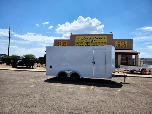 2026 Compass 16X7  Indigo DLX V-Nose 7K, White, D-Ring,6" Extra Height, RD Cargo / Enclosed Trailer