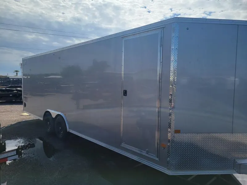 2026 ALCOM 24x8.5 All Aluminum XLT-P Car Hauler, Elite Escape Door, 10K GVWR, Ramp Door Cargo / Enclosed Trailer