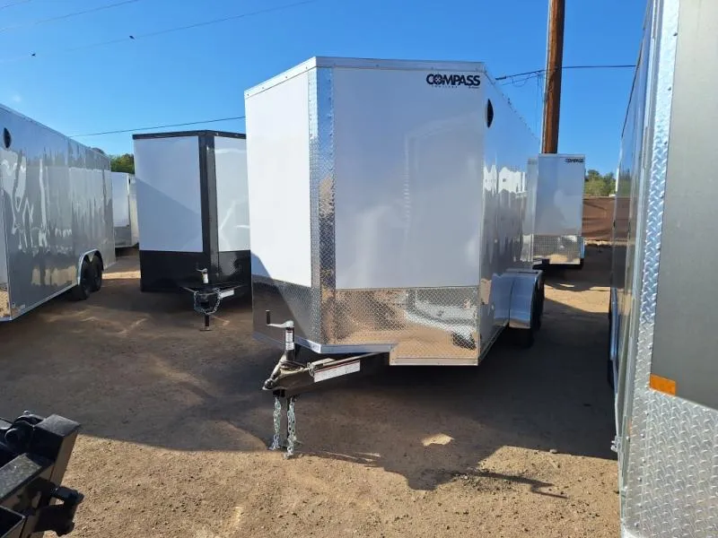 2025 Compass 14x7 Jasper SE, 7K GVWR, Rear Doors Cargo / Enclosed Trailer