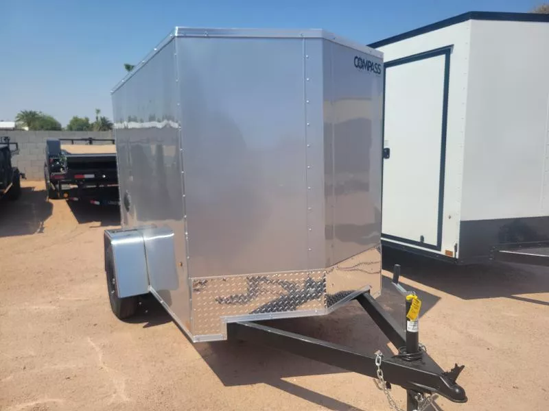2026 Compass 08X5 Indigo DLX Flat Top V-Nose 3K, Silver, RD Cargo / Enclosed Trailer