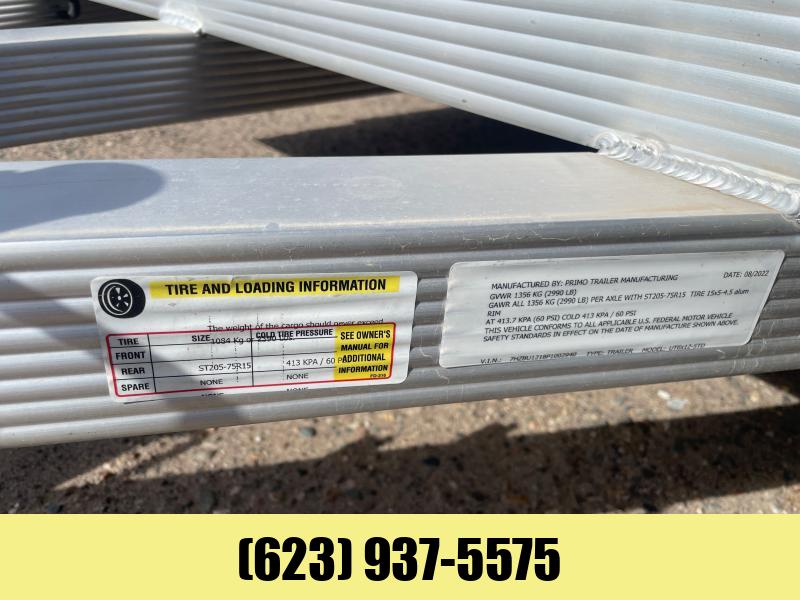 2023 Primo 6' x 12' Standard Rail Height Utility Trailer Flatbed