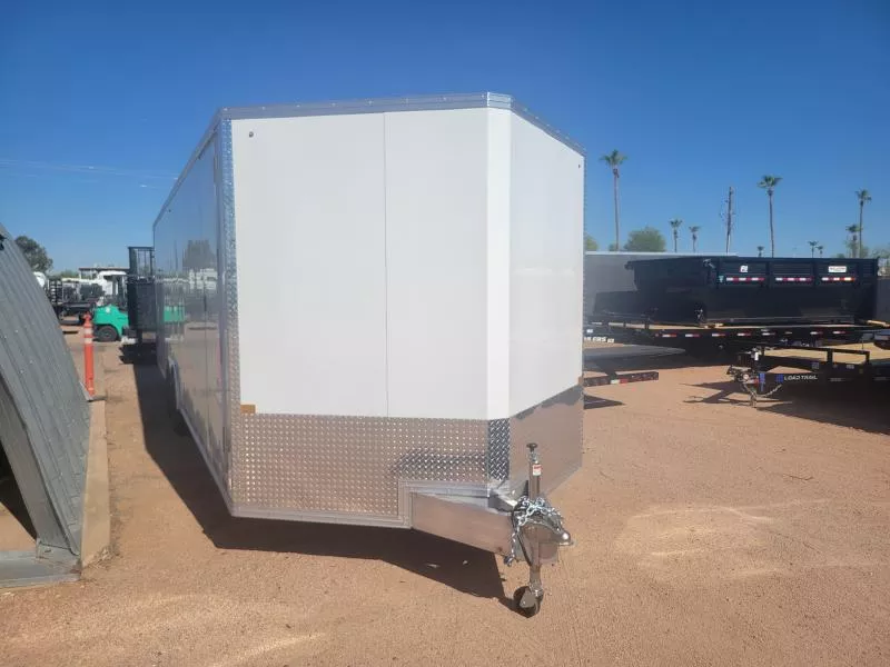 2026 Prestige 28X8.5 XLT-P ALL ALUMINUM Car Hauler, 10K GVWR, Black Wheels, White, RD Cargo / Enclosed Trailer