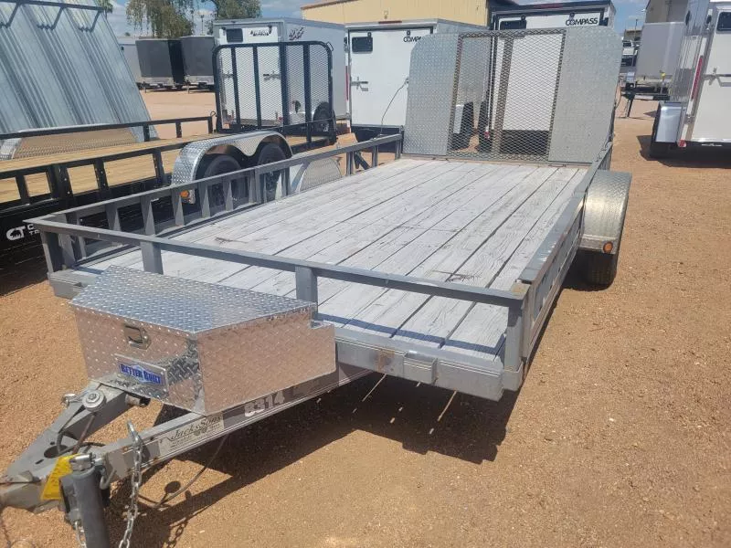 2007 PJ Trailers 83"x12' PJ Utility 1x3500 Axle, 4' Gate, Gray, ATV Ramps Utility Trailer