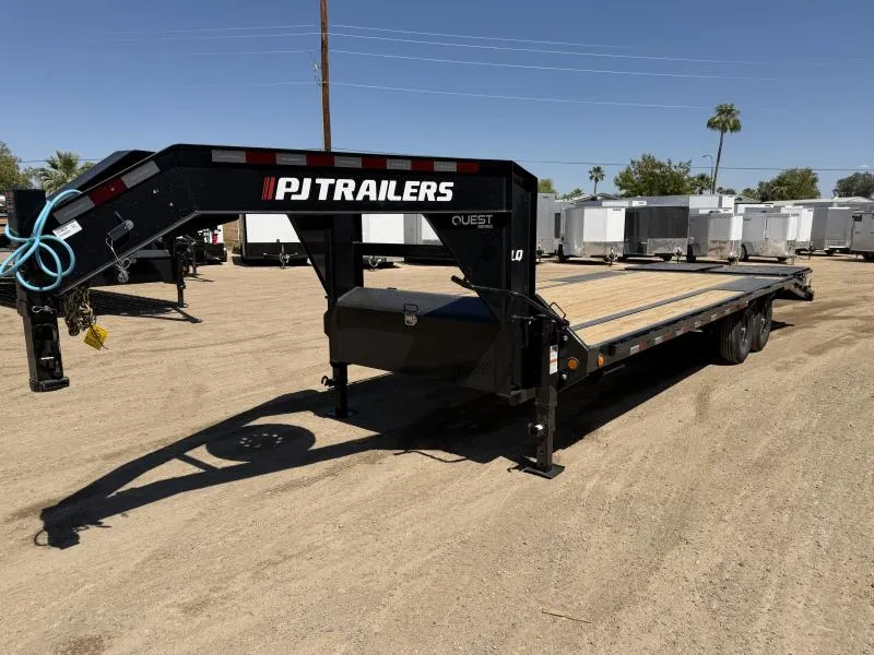 2026 PJ Trailers 25x102 Gooseneck Flat Deck with Singles, 15,680 GVWR, Monster Ramps Other Trailer