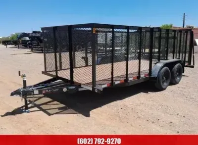 2026 Sun Country 14x83 Tandem Axle, 7K GVWR, 4' Exp Metal Sides, 4' Ramp Gate Equipment Trailer