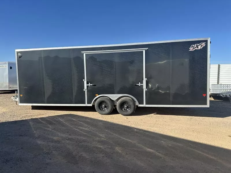 2025 ALCOM 24X8.5 XLT-P ALL ALUMINUM Car Hauler, Elite Escape Door, 10K GVWR, 82" INT, Black, RD Cargo / Enclosed Trailer