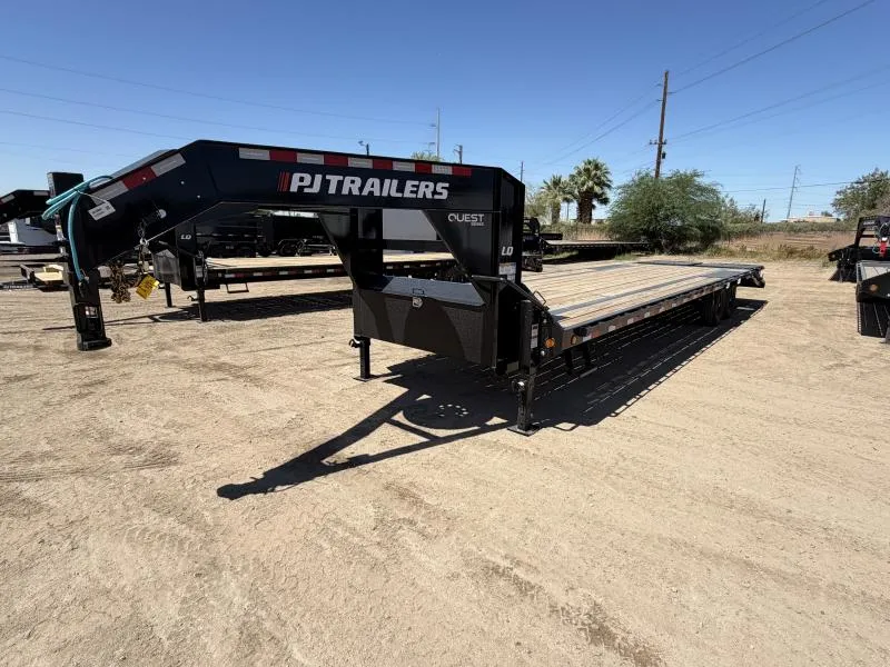 2026 PJ Trailers 32x102 Gooseneck Flat Deck with Singles, 15,680 GVWR, Monster Ramps Other Trailer