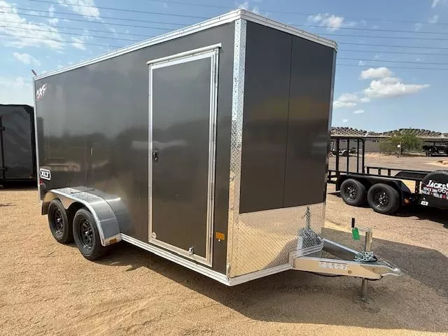 2026 ALCOM 14X7 All Aluminum XLT-P, 7K GVWR, SD/RD, Charcoal Cargo / Enclosed Trailer
