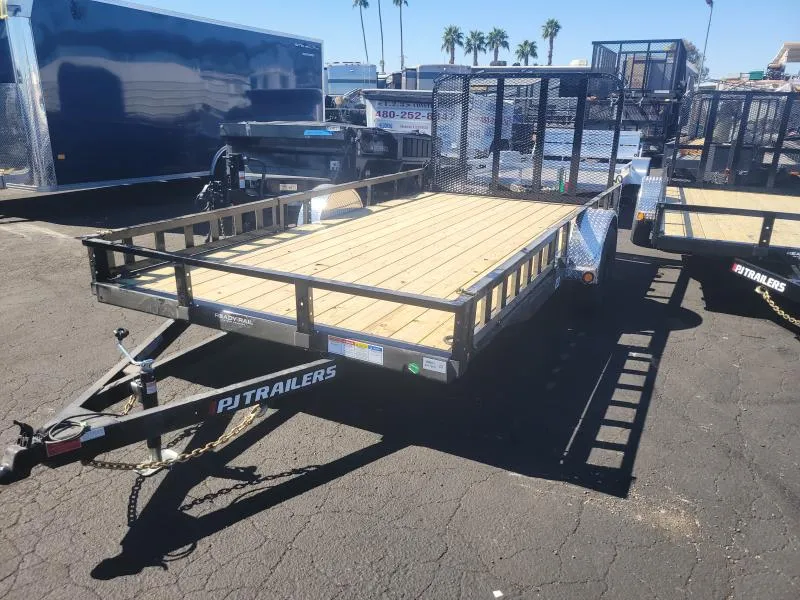 2026 PJ Trailers 14x77 Single Axle, 3K GVWR, Channel Utility, ATV Ramps Other Trailer