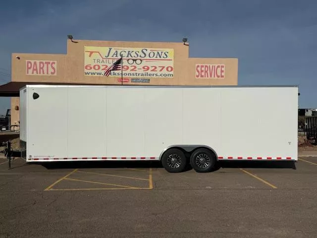 2025 Compass 28X8.5 Jasper SE Car Hauler, 14K, 84" Interior, White Cargo / Enclosed Trailer