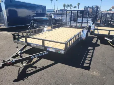 2026 PJ Trailers 14x77 Single Axle, 3K GVWR, Channel Utility, ATV Ramps Other Trailer