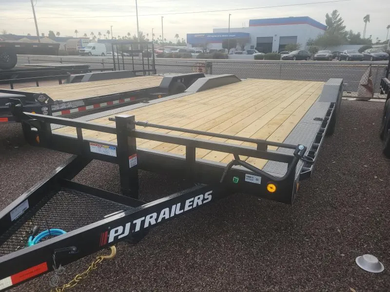 2025 PJ Trailers 22x102x6" Channel Tandem Axle 14K GVWR Super-Wide Equipment, Slide In Ramps Equipment Trailer