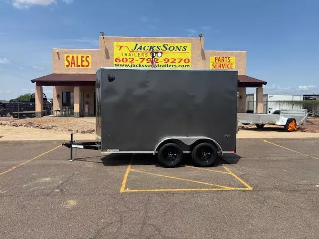 2026 Compass 12X6 Indigo DLX Flat Top V-Nose, 7K, 6" Extra Height, D-Ring, Charcoal, RD Cargo / Enclosed Trailer