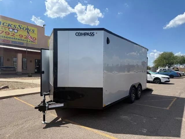 2026 Compass 16X8.5 Jasper SE, Car Hauler, 10K GVWR, Ramp Door Cargo / Enclosed Trailer