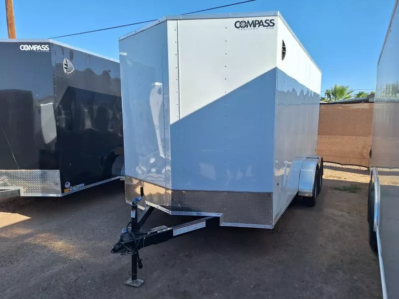 2025 Compass 14X7 Indigo DLX FT Cargo, 7K, D-Ring, 6", White, RD Cargo / Enclosed Trailer