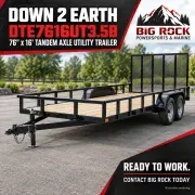 2026 Down 2 Earth Trailers Landscape/Utility Tandem - DTE7616UT3.5B (76 x 16)