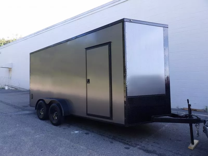 2025 Steel Pines Cargo 7x16 Grey Blackout Cargo / Enclosed Trailer