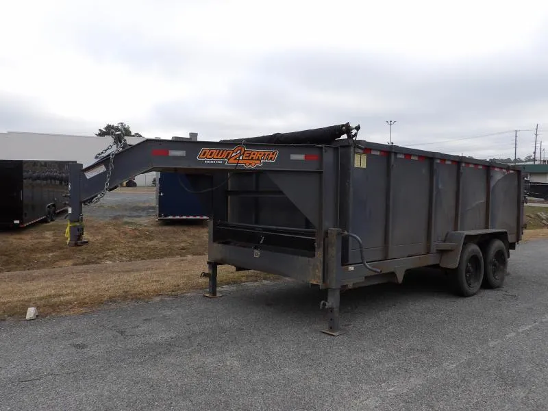 2023 Down 2 Earth Trailers 7X16X4 GN Dump 8K Equipment Trailer