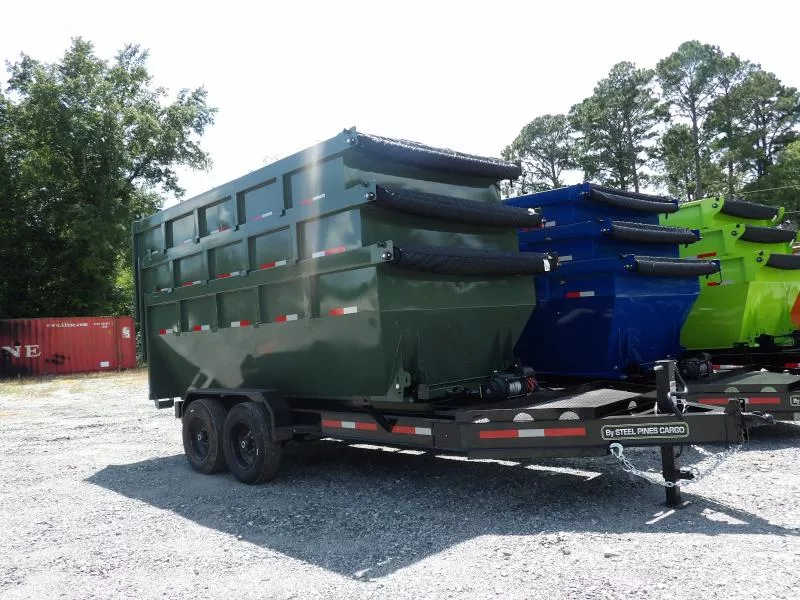 2025 Steel Pines Cargo 7x14 Military Green Container Roll Off