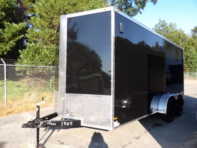 2026 All World Trailers 7x16 35K BLK Cargo / Enclosed Trailer